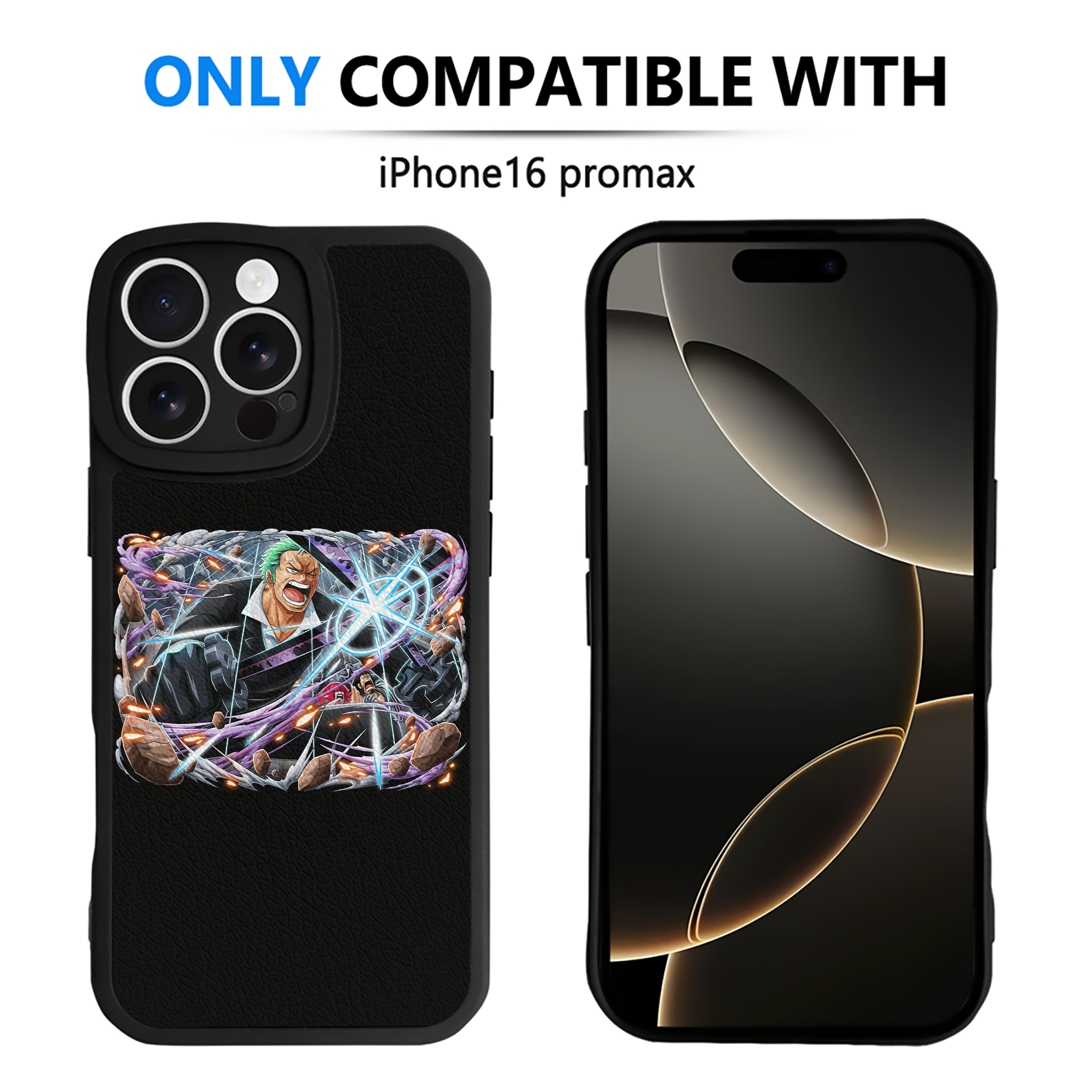 （画像用） ワンピース ロロノア・ゾロ ONE PIECE Roronoa Zoro 【iPhone 16シリーズ対応】シリコンスマホケース（レザー調） 材質：シリコン